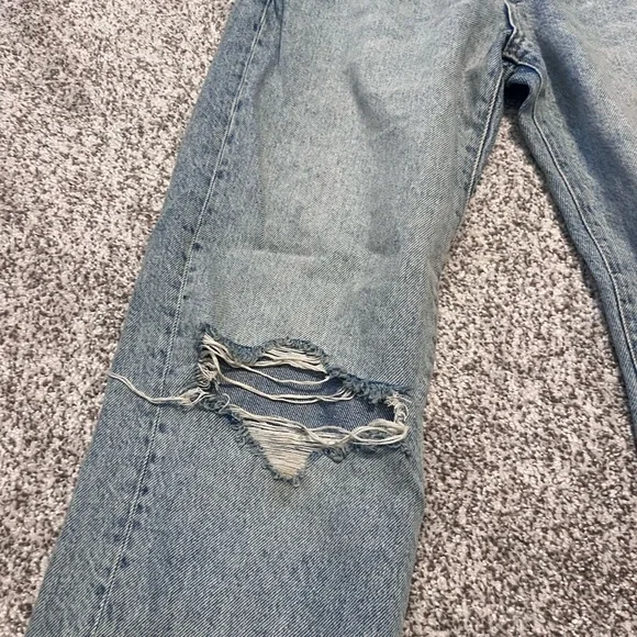 We The Free 25 Distressed Straight Leg Jeans High Rise Ripped Denim Boho - Picture 11 of 11